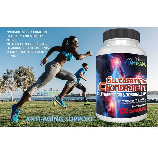Glucosamine Chondroitin with COLLAGEN  Cissus Quadrangularis MSM Turmeric 100