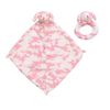 Angel Dear Pink Camo Puppy Blankie & Ring Rattle Set.
