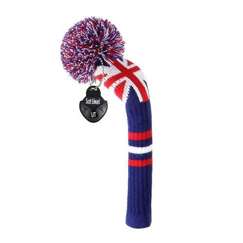 Knit Driver Woods Golf Club Head Cover, 1pcs Pack, Fit Driver(460cc), with Rotating Number Tag (UK Stripes)