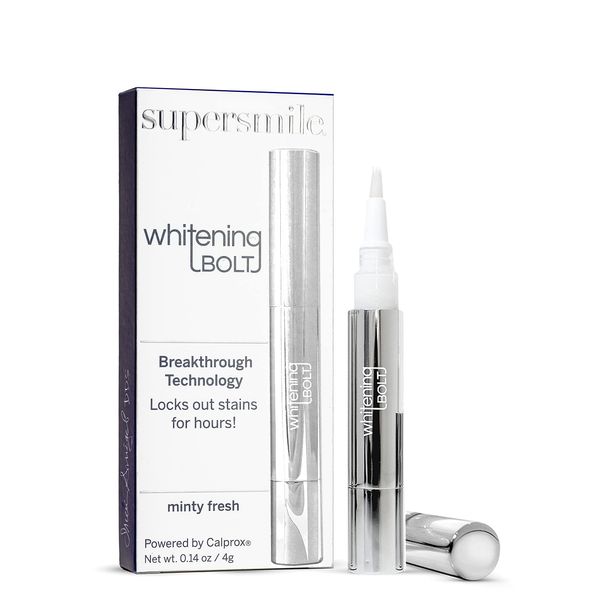 Supersmile Whitening Bolt - Teeth Whitening Pen - Stain Remover & Teeth Whitener w/ Sealant Protector - Minty Fresh