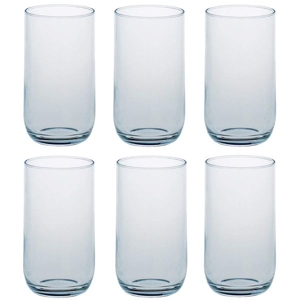 Suntory Marketing 000-4291 Beer Glass, Clear, 230ml T-Shape, 8oz Tumbler, Made in Japan, 6 Pack