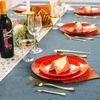 N9R 225PCS Red Gold Plastic Plates Set, Disposable Dinnerware Set Include 25 ...