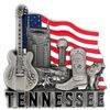 Tennessee with American Flag Metal Fridge Magnet