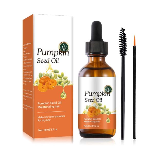 Trendyfave Pumpkin Seed Oil for Hair Growth, Hair Growth Oil, Organic Hair Serum, Pumpkin Oil for Hair, Eyelash Growth Serum, Eyebrow & Eyelash Growth, Skin Care, Moisturizing Hair 60ml