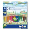 STAEDTLER 187 C24 Noris Colour Triangular Pencils - Assorted Colours (Pack of 24)
