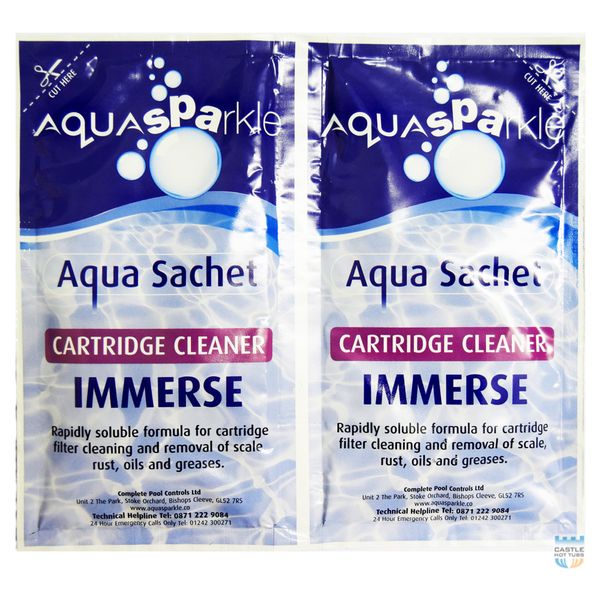 2 x Immers Filter Cartridge Cleaner Hot Tub Spa 50g Sachets