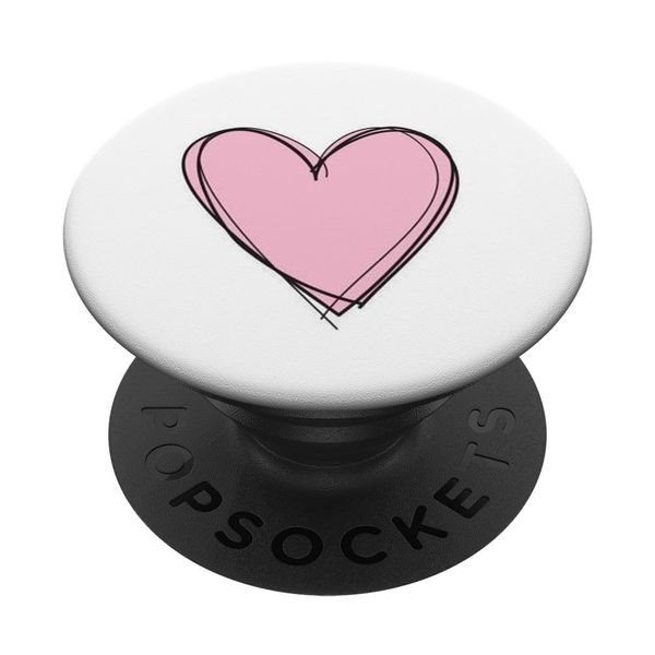 Pink Scribble Heart PopSockets PopGrip: Swappable Grip for Phones & Tablets PopSockets Adhesive PopGrip
