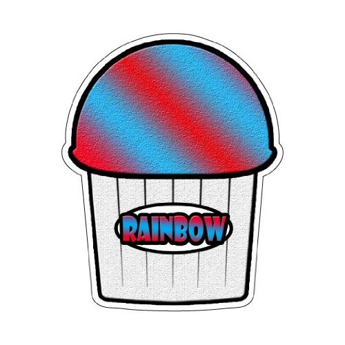 Rainbow Flavor Italian Ice Decal Shaved ice Swirl cart