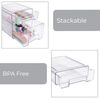 Smart Design Pull-Out Stackable Storage Bin - 9.8" D x 8.25" W x 3" H- Clear