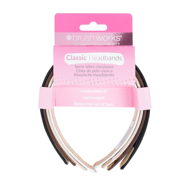 Brushworks Classic Headbands - 4 Pack