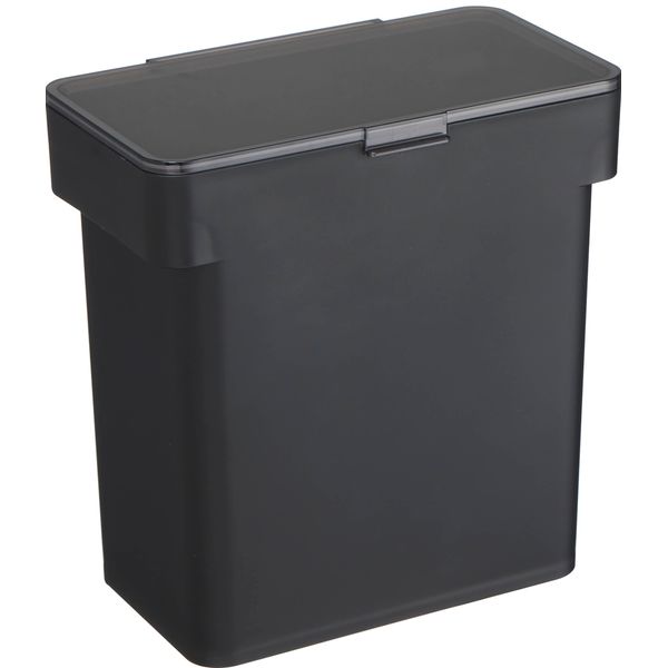 Yamazaki 3376 Airtight Rice Bin Per Bag, 11.0 lbs (5 kg), Includes Measuring Cup, Black, Approx. 11.0 x 6.5 x 11.2 inches (28 x 16.5 x 28.5 cm), Tower Slim, Under Sink with Handle