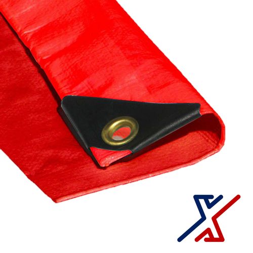 6 x 8 Red Color 12 Mil Heavy Duty Tarp w/UV Protection by X1 Tarps