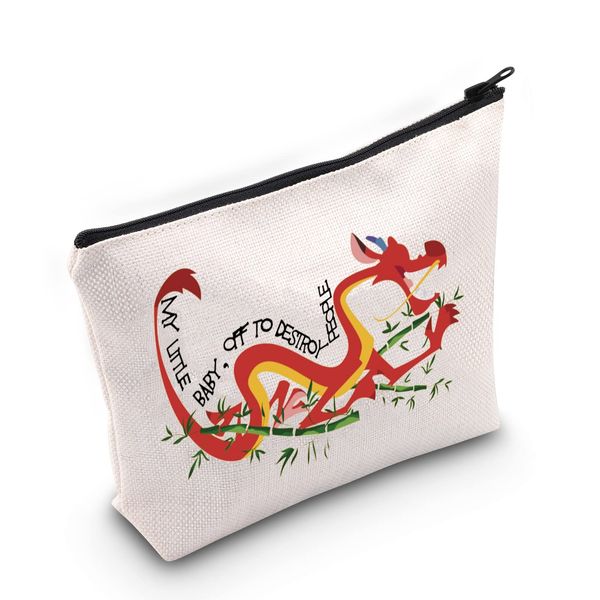 WZMPA Mushu Cosmetic Makeup Bag Mu Lan Fan Regalo My Little Baby Off To Distruggere Persone Zipper Pouch Bag Per Donne Ragazze, Il mio piccolo bambino, Adatta