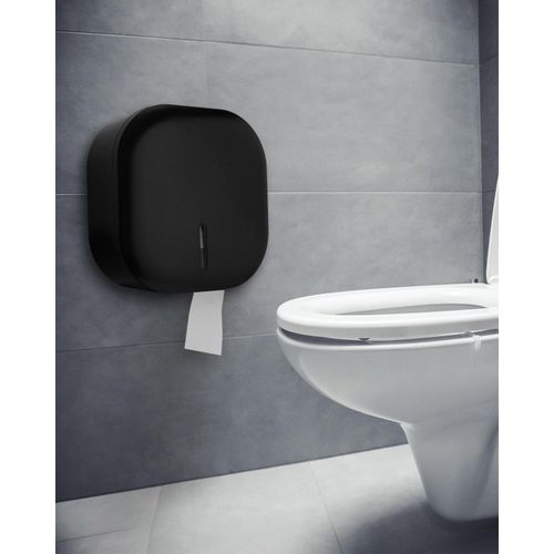 Jumbo Toilet Paper Dispenser - Commercial Toilet Paper Holder Wall Mount for Large 9-inch Rolls - Durable ABS: Waterproof and Scratch Resistant (Dispensador de Papel Higienico) by EnBath