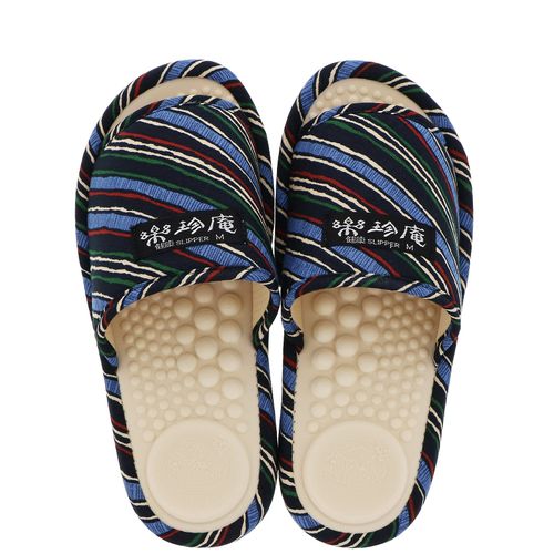 KIMONOMACHI Healthy Slippers, Gentle on the Skin, No Sore Feet, Unisex, Salad Bowl, Room Shoes, M/L, Size, Made in Japan, Foot Massage, Birthday, Mother's Day, Respect for the Aged Day, Gift, 6 indigo