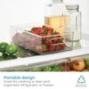 Clear Plastic Storage Bin with Handles for Pantry Refrigerator Organization 8...