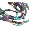 Perlin 90 Multicolor Rectangular Hematite Craft Beads (4.5mm x 2mm x 2mm) - Rainbow, 1 String, 38cm
