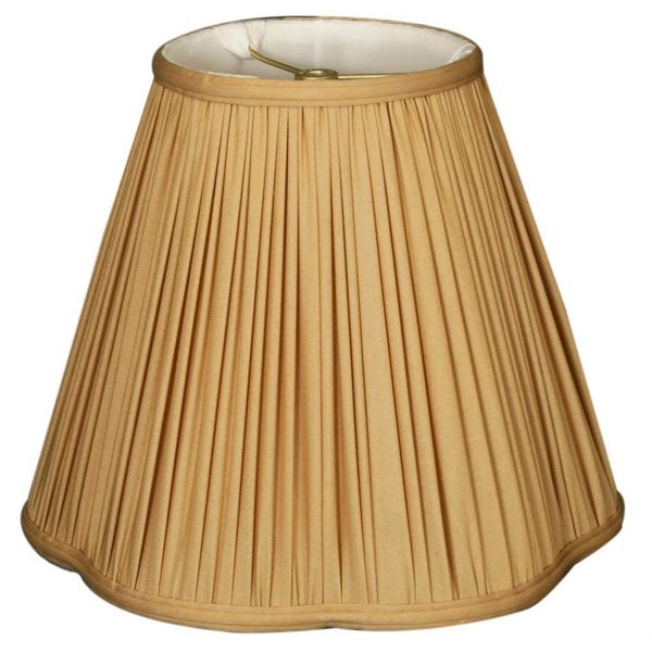 Royal Designs Bottom Scallop Gather Pleat Basic Lamp Shade, UNO Floor Lamp, Eggshell, 5" x 13" x 9.5"