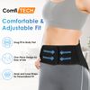 ComfiTECH Lower Back Ice Pack Wrap with Longer Adjustable Strap for Lumbar, Large Reusable Gel Cold Pad, Black
