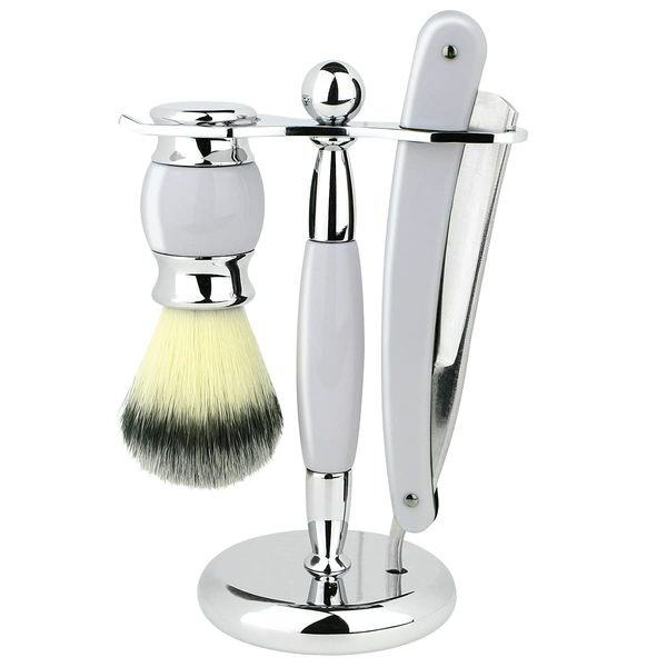 Union Razors SS5W 3 Piece Shaving Set - White