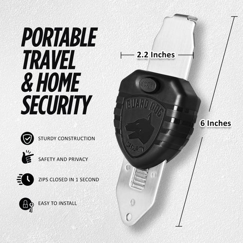 Guard Dog Security Blocklock Portable Door Lock Hotel Door Locks for Travelers Easy to Use Ideal for Travel and Home Security Pocket-Sized Safety Privacy for Apartments Rentals Hotels