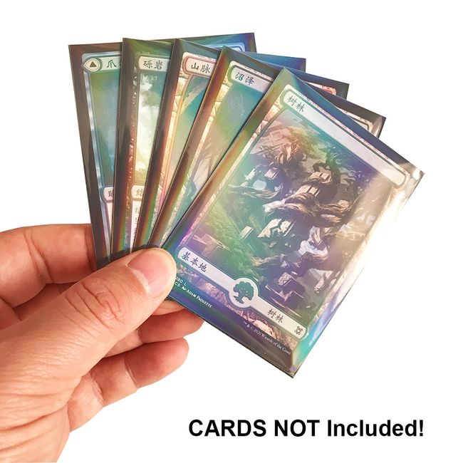 100 Pcs Tarot Rainbow Foil YGO Transparent Laser Clear Sleeves