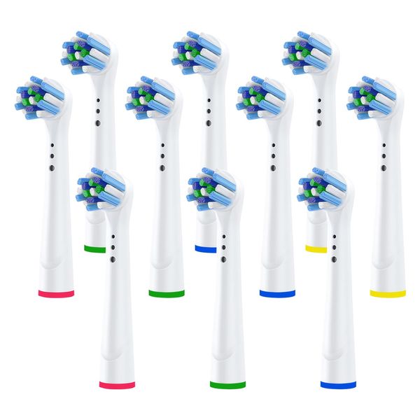 10 Pack Toothbrush Heads, Compatible with Most Braun Oral B, Professional Electric Toothbrush Replacement Heads Adults Precision Clean Brush Heads Refills