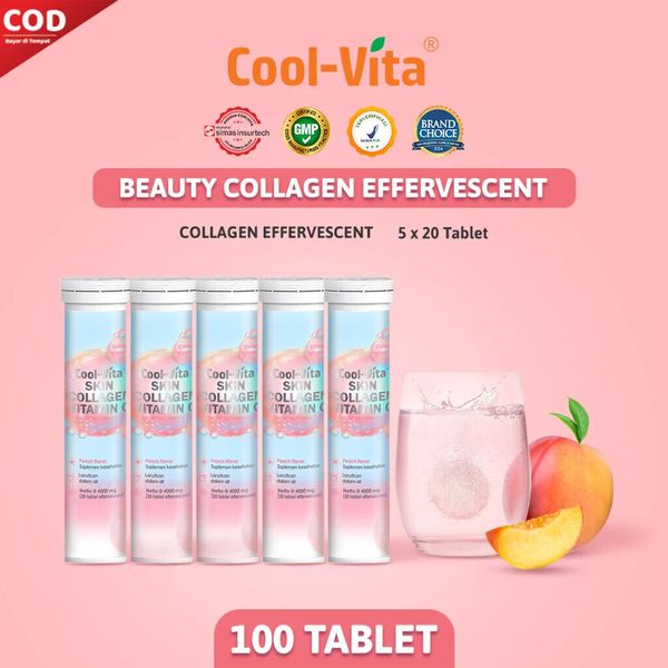 Coolvita - Bright Collagen Effervescent 5 Tube Peach Flavor For Glowing Skin