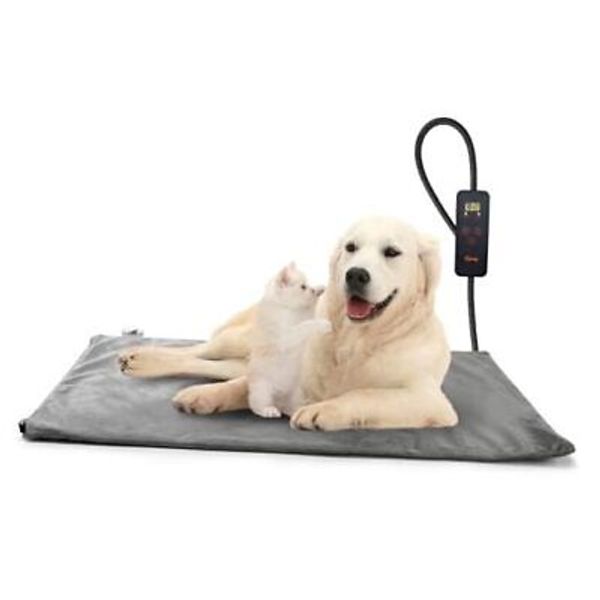 Pet Heating Pad, 6 Adjustable Temperature Dog 28.0"L x 20.0"W x 0.6"Th Grey