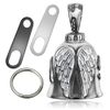 Jvuouxy Guardian Angel Motorcycle Bell Lucky Bells Drive Safe Pendant Accessory for Guard Riding Safety, silver, Unit size