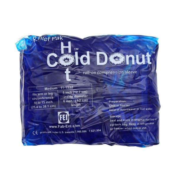 Relief Pak Donut Cold and Hot Compression Sleeve, Medium