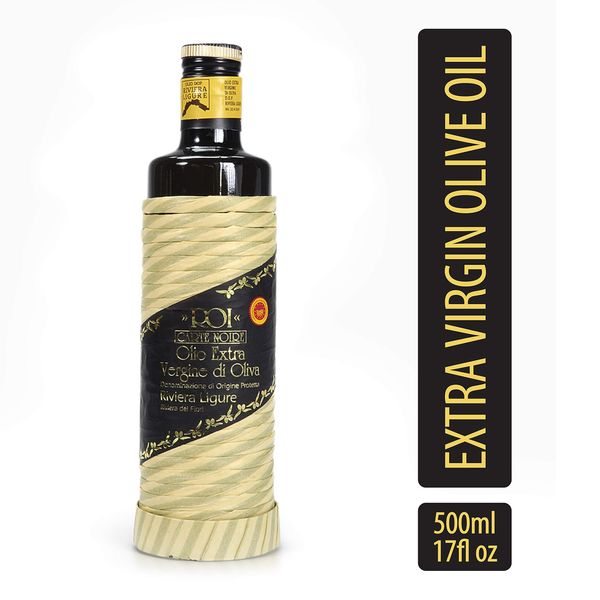 ROI Taggiasca Italian Extra Virgin DOP Olive Oil - PDO Carte Noire from Italy, 16.9 fl oz / 500ml