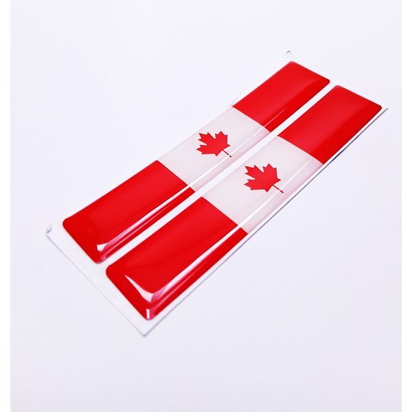 CANADA CANADIAN FLAG 3D EPOXY CAR EMBLEM SET (2) FLEXIBLE DURABLE WATERPROOF