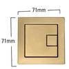 Square Brushed Brass Pneumatic Dual Flush Button Plate