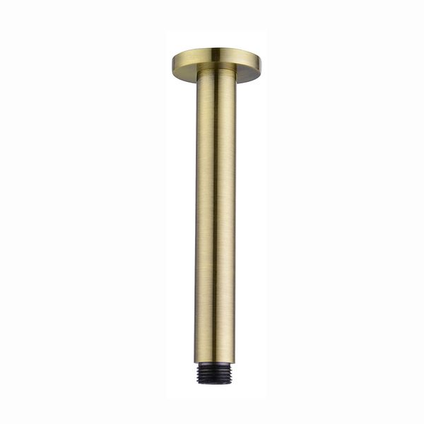 ENKI A14 Antique Brass Fixed Shower Head Arm Vertical Ceiling Mounted Round Design