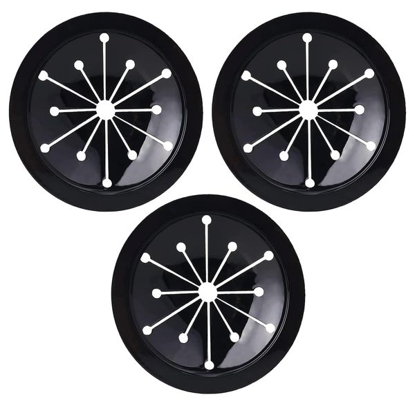 3 Pack Garbage Disposal Splash Guard Collar Sink Baffle, Multi-Function Garbage Disposal Drain Plug, Kitchen Food Waste Disposer Parts Accessories,Black