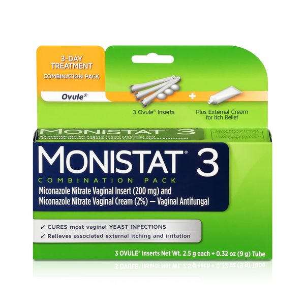 Monistat 3 Vaginal Antifungal Combination Pack - 3 Each, Pack of 2