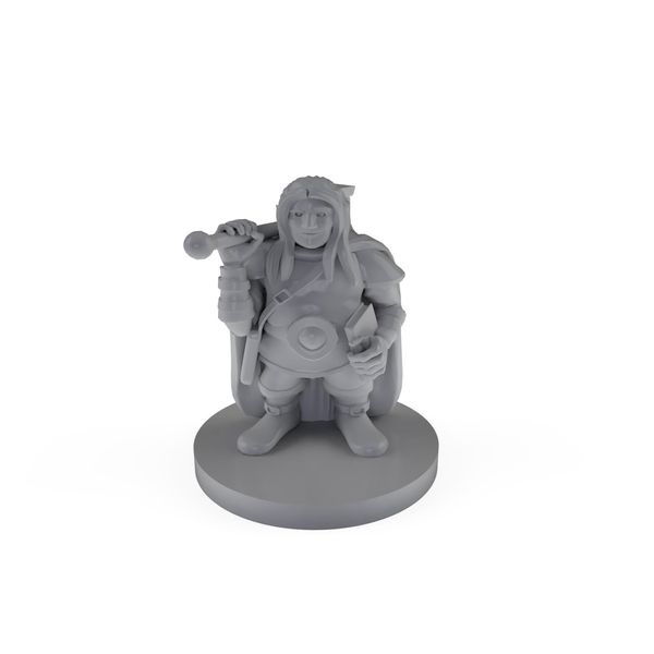 Dwarven Male Cleric No Beard Tabletop DND Gaming Miniature