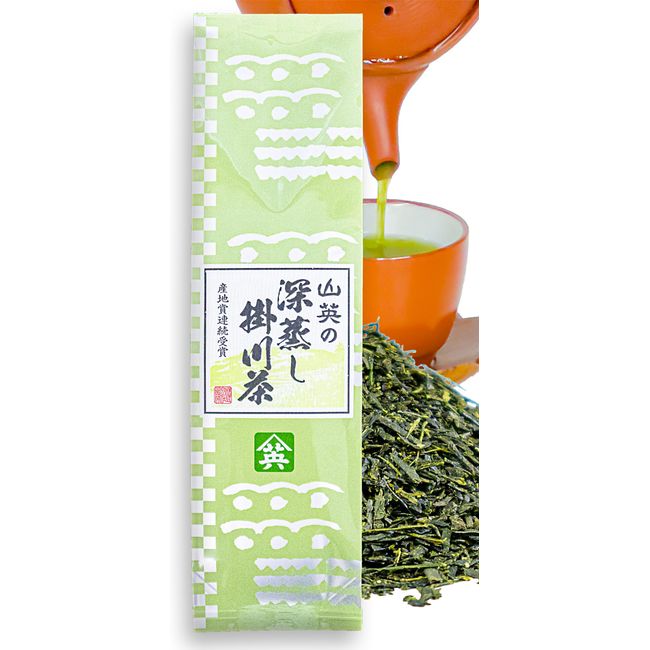 Shizuoka Kakegawa Deep Steamed Green Tea Leaf Tea 10.6 oz (300 g), Large Capacity, Tea Plantation, World Agricultural Heritage Yamaei