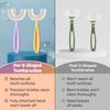 U Shaped Toothbrush Kids 6-12 Years Old- Two Premium Soft Toothbrushes Come with Travel Case & - Sensory Toothbrush - Rounded Toothbrush Kids Size Head Makes Brushing Fun & Easy - 1 Purple, 1 Yellow