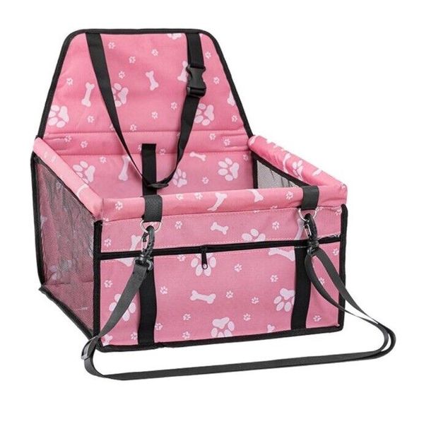 Pet Car Booster Seat Travel Carrier Cage Washable Foldable Small Dogs Cats Pink