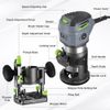 WORKPRO Compact Router Combo Kit 6 Variable Speeds to 32000 RPM for Woodworking