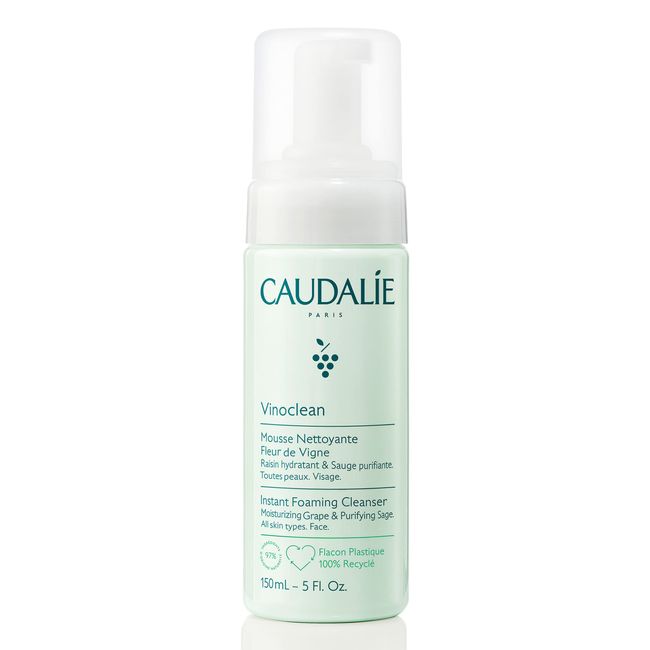 Caudalie Gentle Foam Cleanser: Daily Facial Cleanser that Cleanses, Soothes, Reduces Redness: Daily Facial Cleanser that Cleanses, Soothes, Reduces Redness, 5.7 Fl Oz