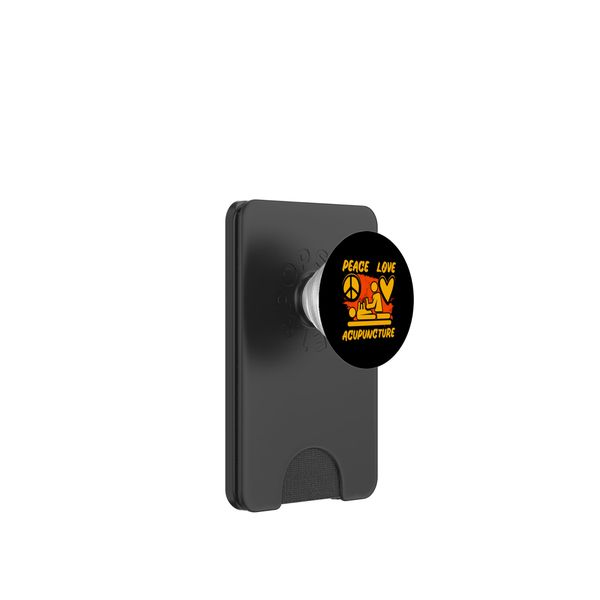 Peace Love Acupuncture Therapy Acupuncturists PopSockets PopWallet for MagSafe