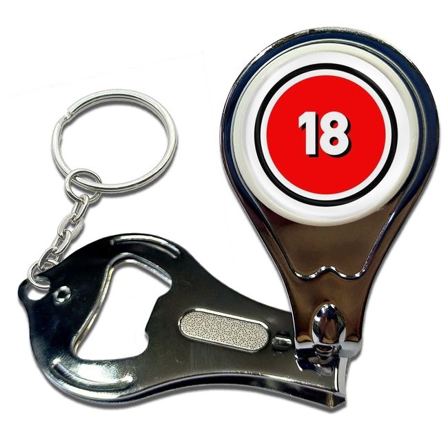 BadgeBeast.co.uk 18 Certificate - Key Ring Bottle Opener and Nail Clipper