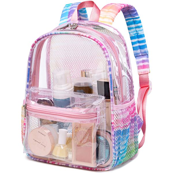 BTOOP Clear Mini Backpack Stadium Approved 12x6x12 for Kids Girls Small Transparent Backpacks Plastic See Through Bag Purse for Work Festival Security Travel