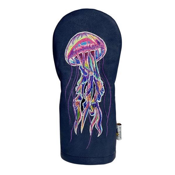 Sunfish Hand Embroidered Jellyfish Driver Headcover -Navy