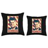 John F Kennedy JFK Retro Propaganda Throw Pillow
