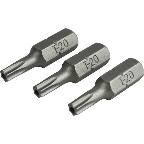 Faithfull Security S2 Grade Steel Screwdriver Bits T20S x 25mm (Pack 3)