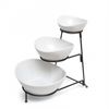 Gibson Elite Gracious Dining 3 Tier Bowl Server Set With Metal Stand
